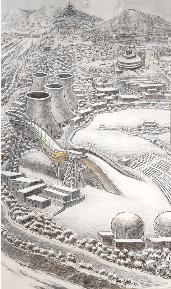 右:于净波 水墨画 速度与激情摄影作品左:李文明 黄河水扮靓首钢园右