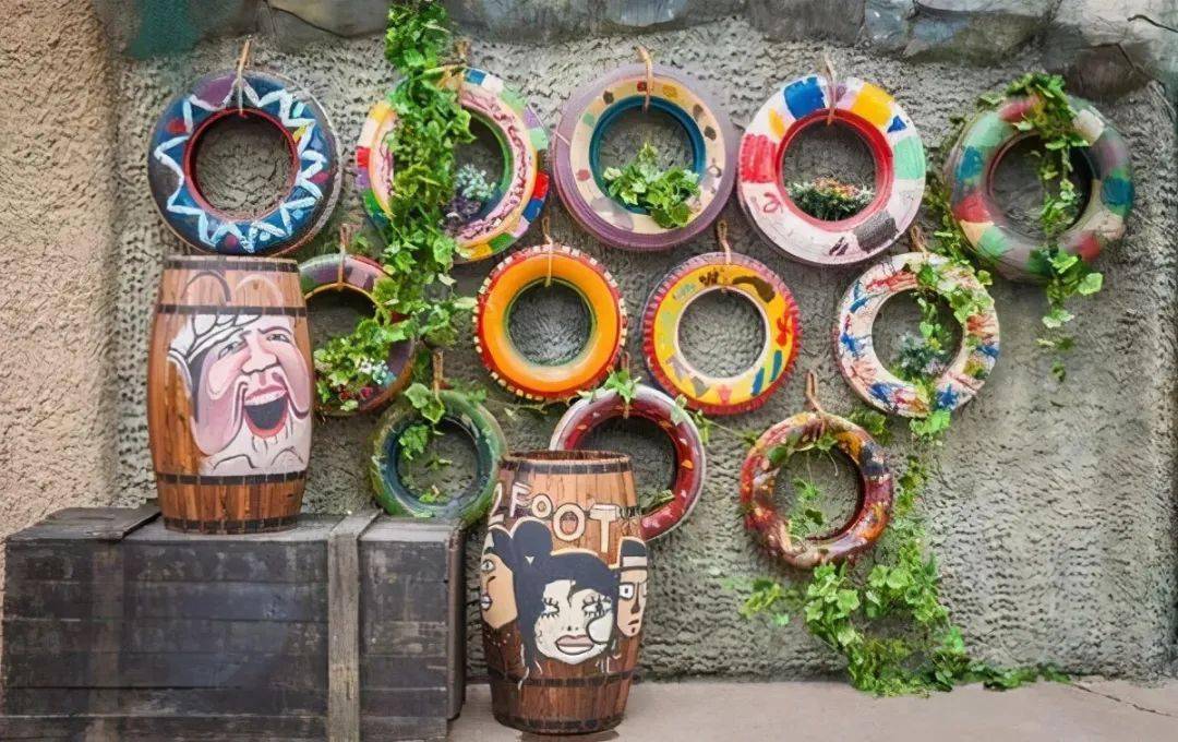 3类,45种乡村创意景观,花钱少,效果好!_轮胎