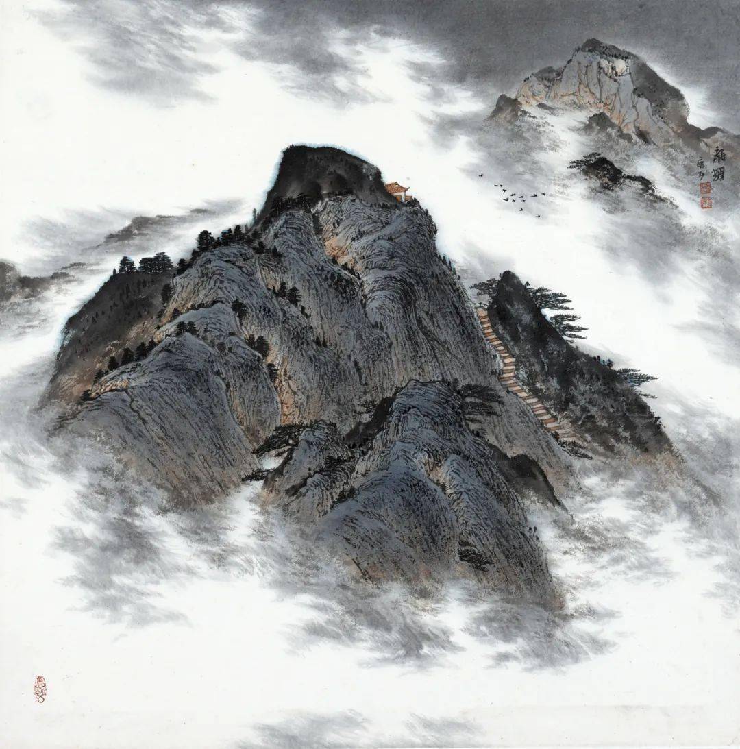 刘龙耀的青绿山水磅礴的气势和壮美的意境