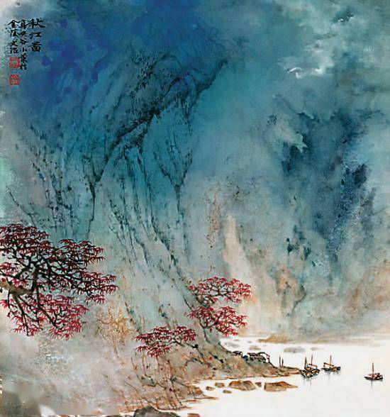 国画大师宋文治泼墨泼彩山水画让人沉醉