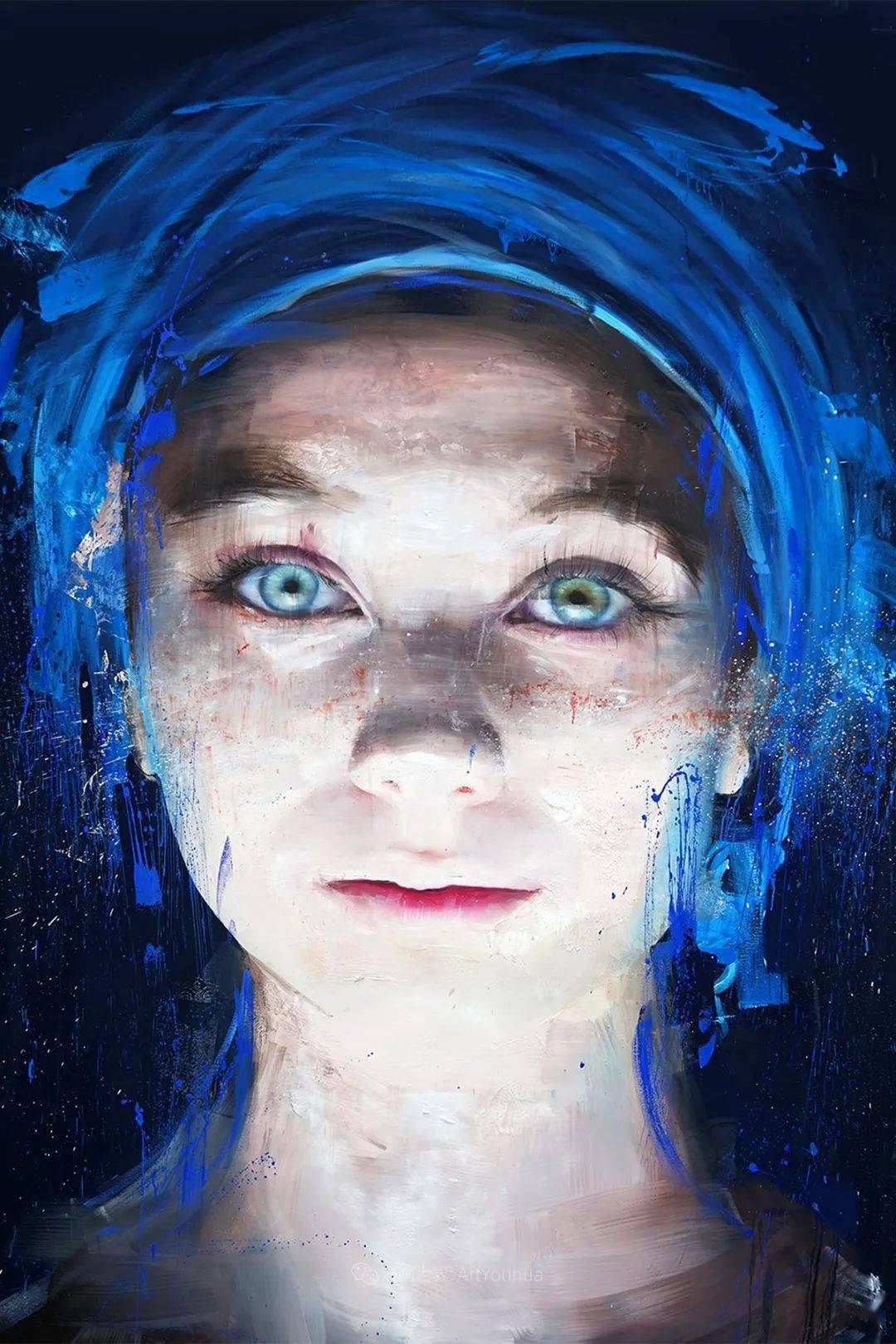 一双直击内心深处的眼睛~意大利女画家罗伯塔·科尼油画作品欣赏