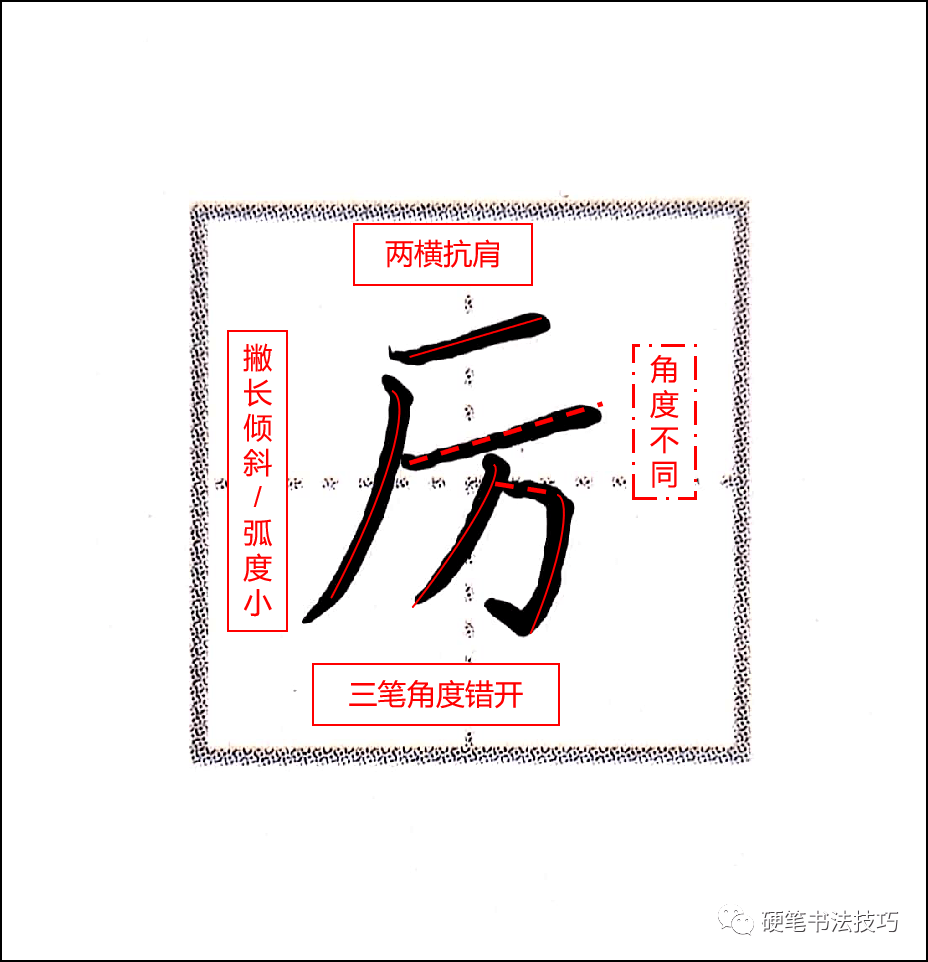 练字技法厂字头与广字头应该这么写