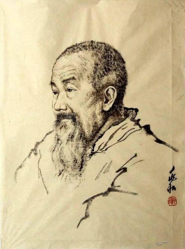 蒋兆和素描图片