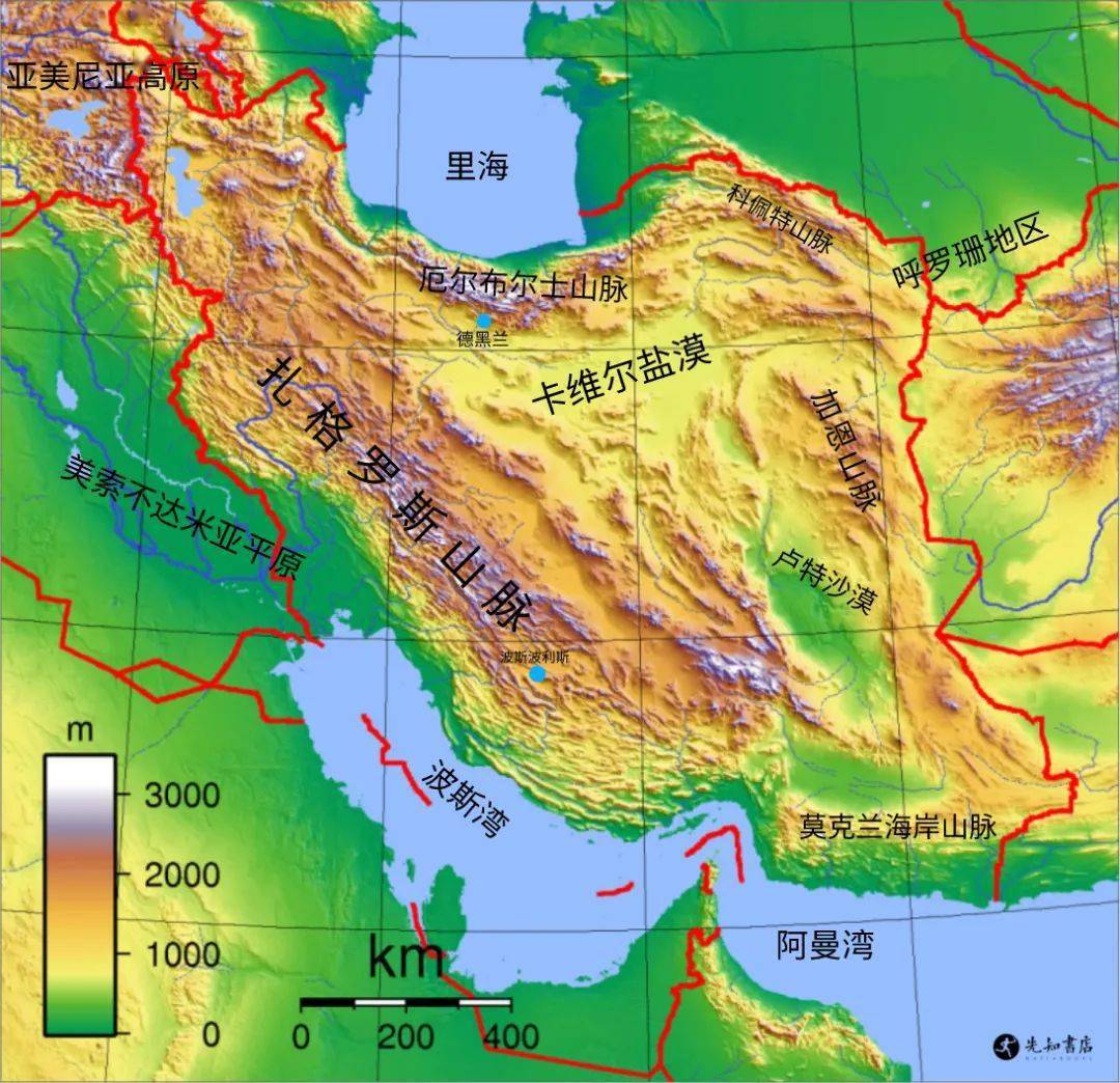 伊朗河流分布图图片