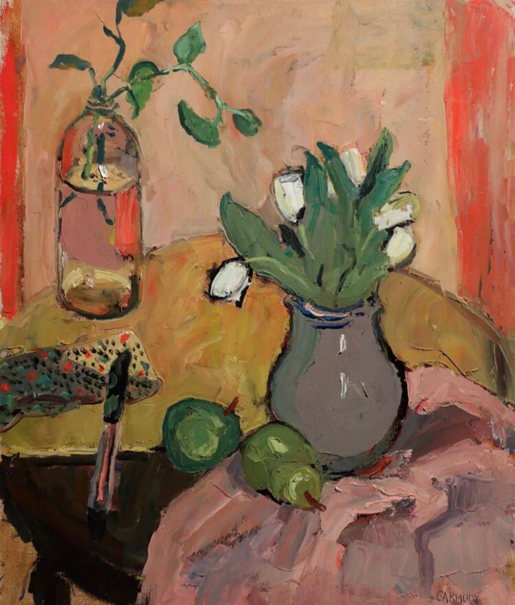 大色块粗犷厚重的静物花卉有味道