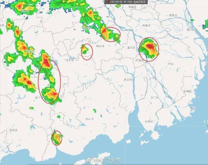 江门气象雷达图雷雨 大风来袭!