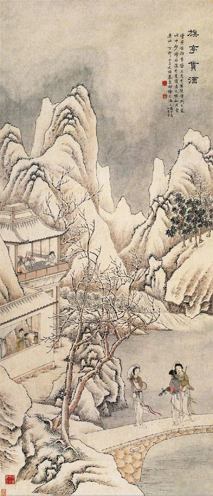 名品视界晚清画家朱良材的山水人物画欣赏一