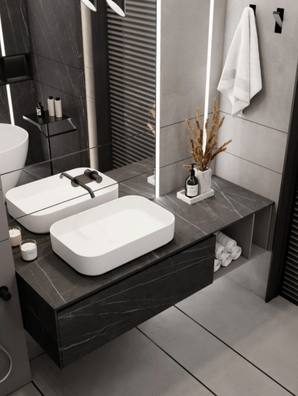 大理石洗手台这样设计最好用无论是小户型还是大宅附百例欣赏