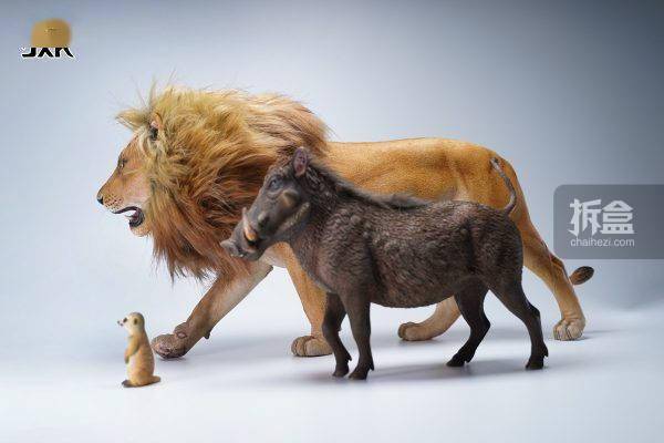 jxkstudio16植毛狮子动物仿真模型迷你手办摆件