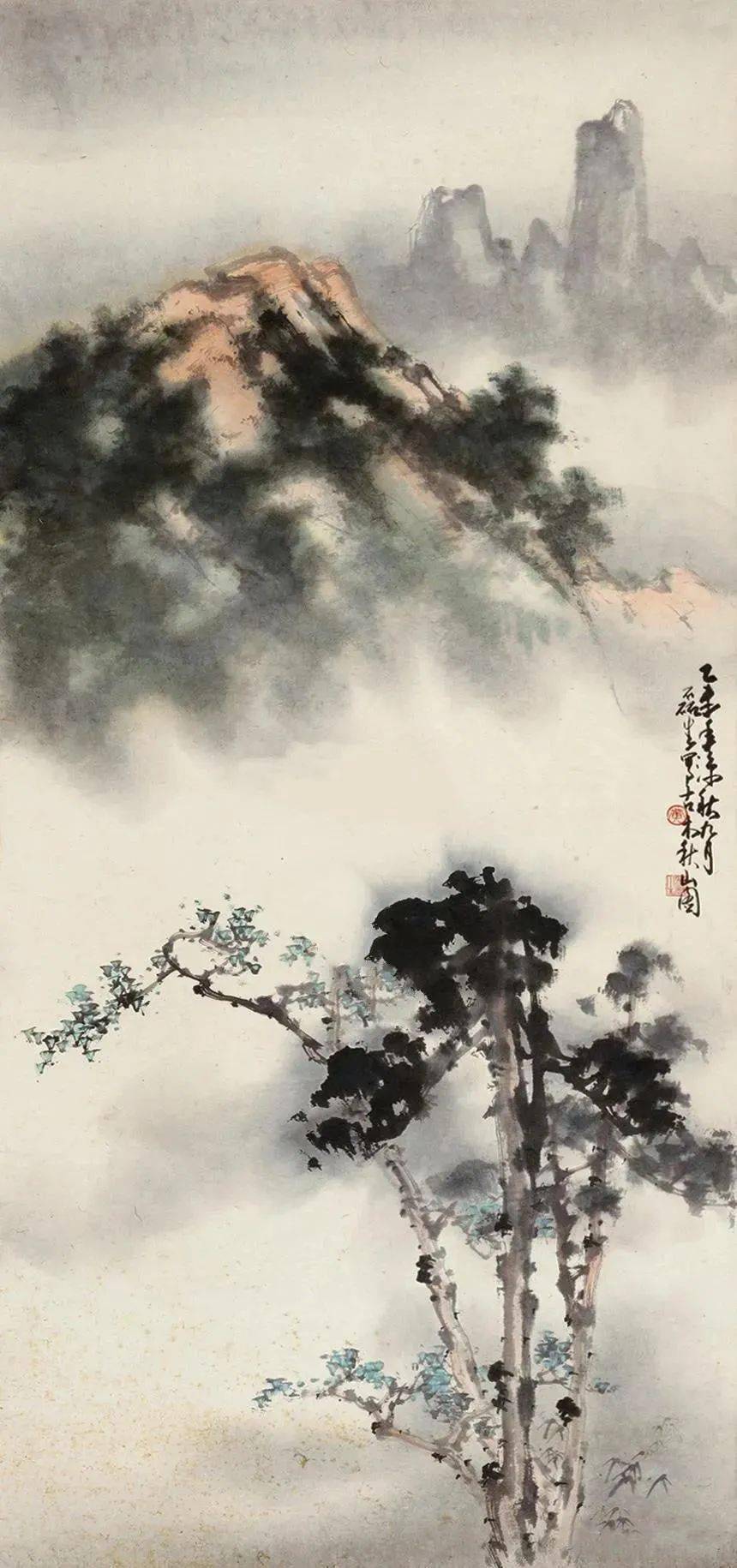 台湾著名画家黄磊生山水画作品