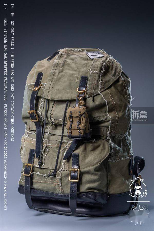 蜡布|猿行师 1/6 F50头盔包 S30复古双肩包 潮流兵人人偶配件