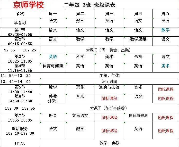 南昌部分小學課程表曝光雙減後發生了什麼變化