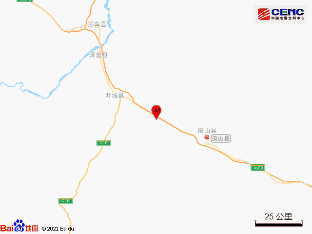 新疆和田地區皮山縣發生3.4級地震