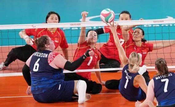 中國坐式女子排球隊1比3不敵美國，獲得東京殘奧運亞軍