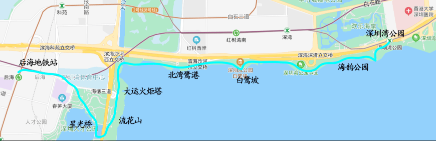 9月9日夜徒深圳湾公园吹吹清爽的晚风感受美丽浪漫的海滨之夜
