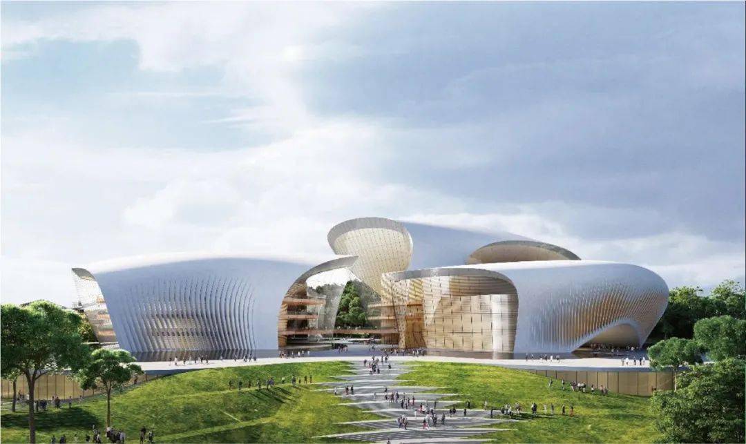 含大音乐厅1805座 音乐剧厅1502座 小型音乐厅502座 长江音乐厅效果图