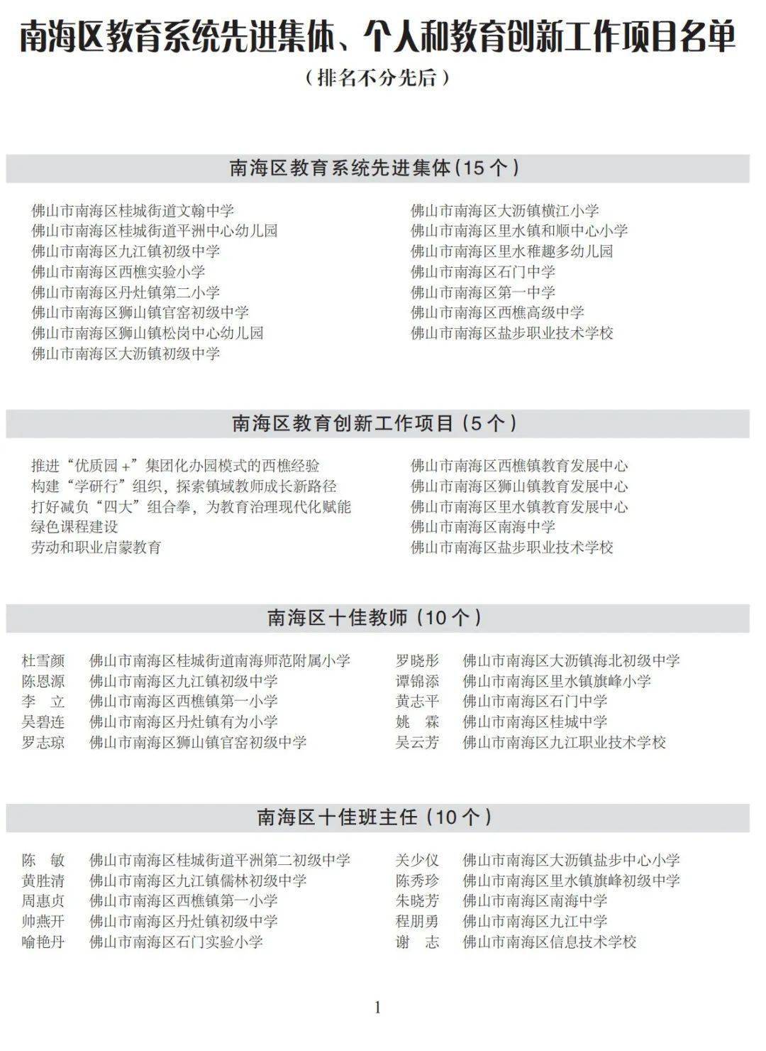 教育|节日快乐，谢谢您！今天南海这些老师和单位获表彰啦→有你的老师吗？