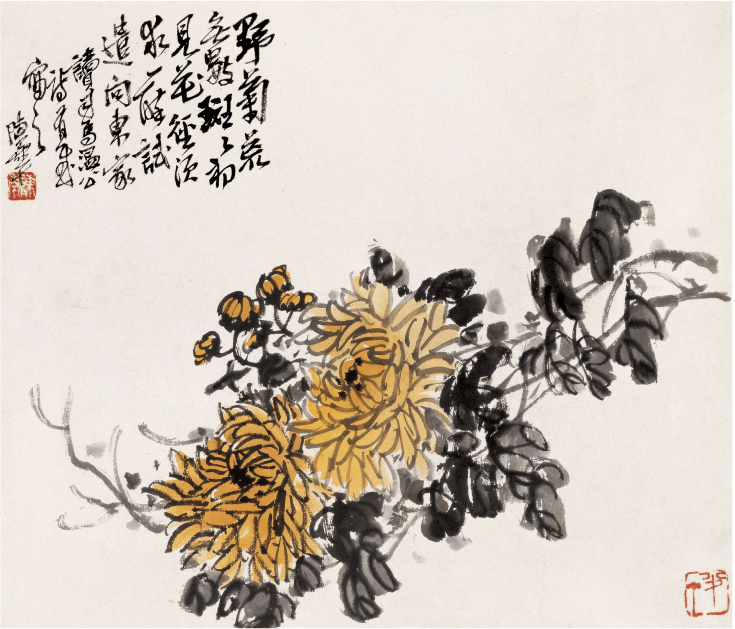 陳半丁  花卉圖 咫尺之间花草精神：陈半丁花卉册页赏析_风格
