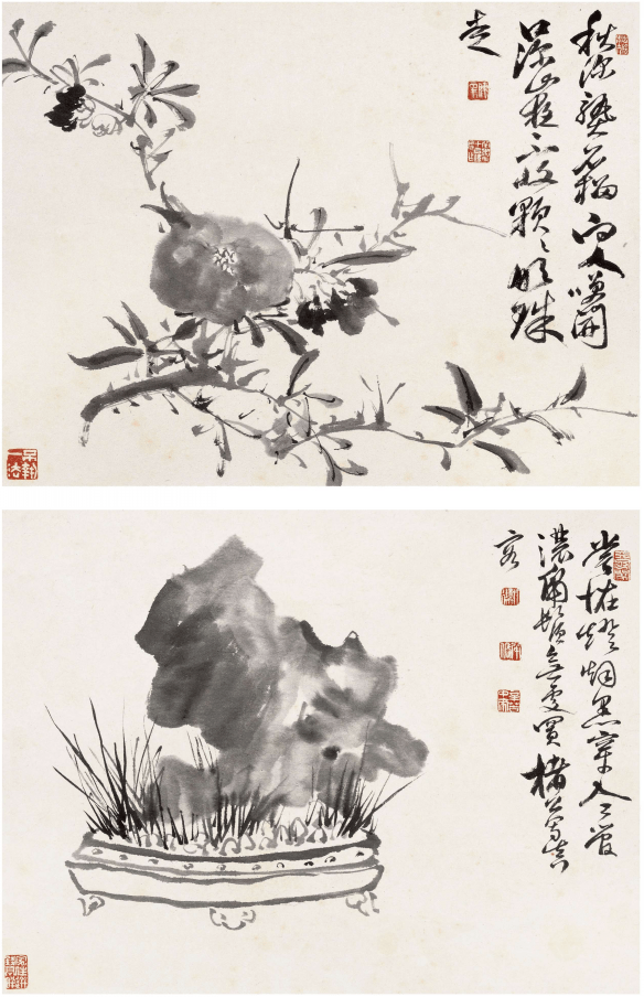咫尺之间花草精神：陈半丁花卉册页赏析_风格