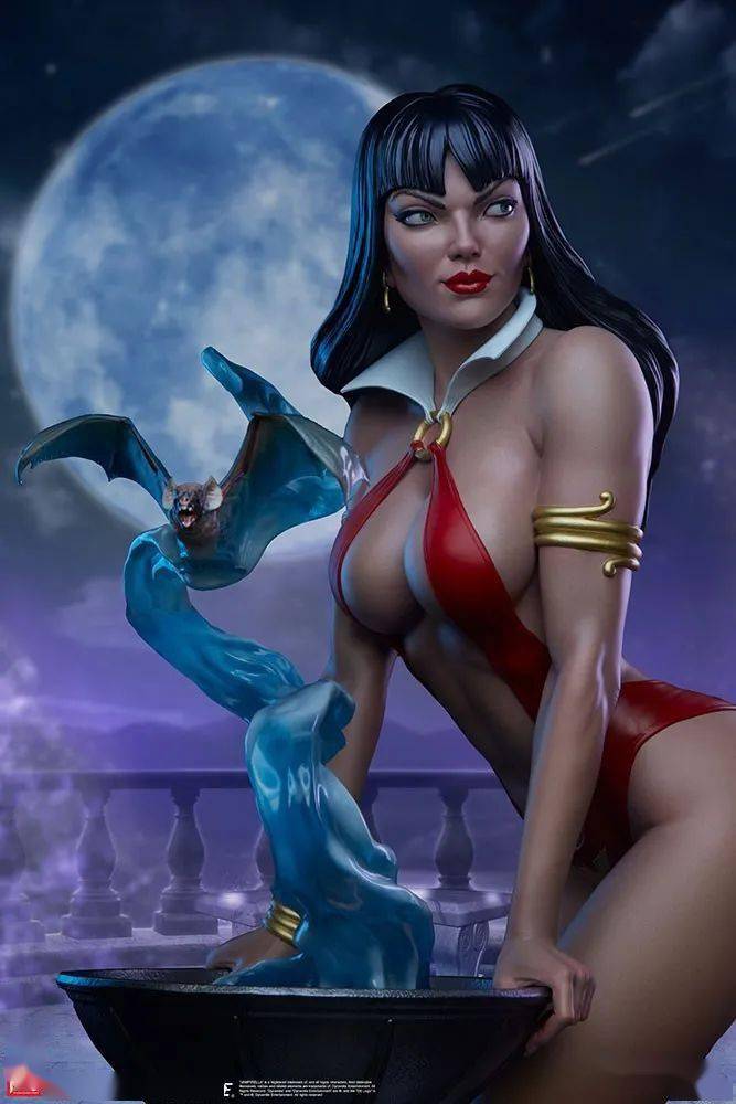 美系sideshowxpcs13吸血红颜vampirella梵蓓娜全身雕像官图
