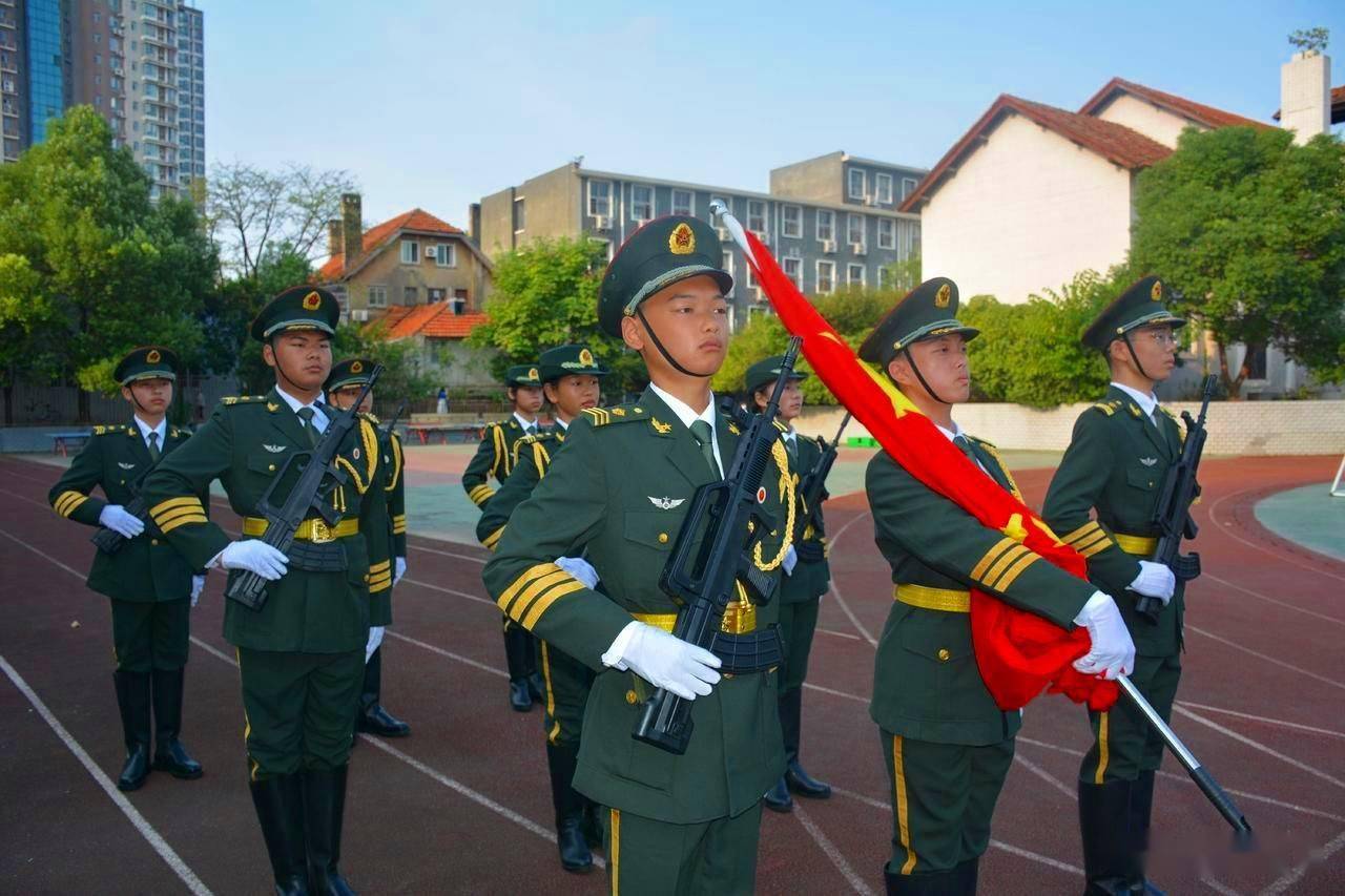 全民国防教育日,武汉第二十五中学,国旗护卫队惊艳亮相