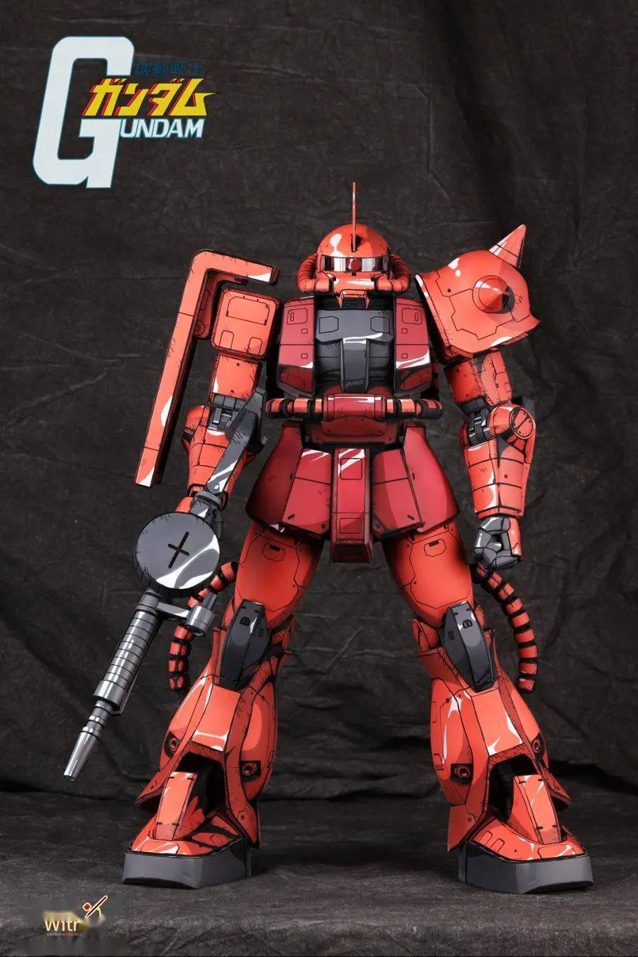 盾牌上手绘鸭子148夏亚扎古2二次元涂装