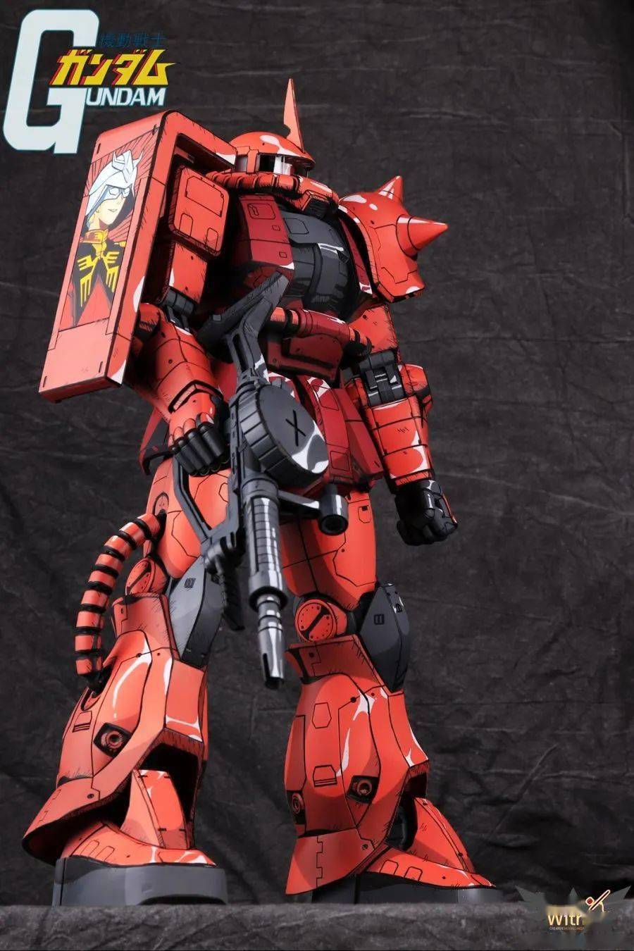 盾牌上手绘鸭子148夏亚扎古2二次元涂装