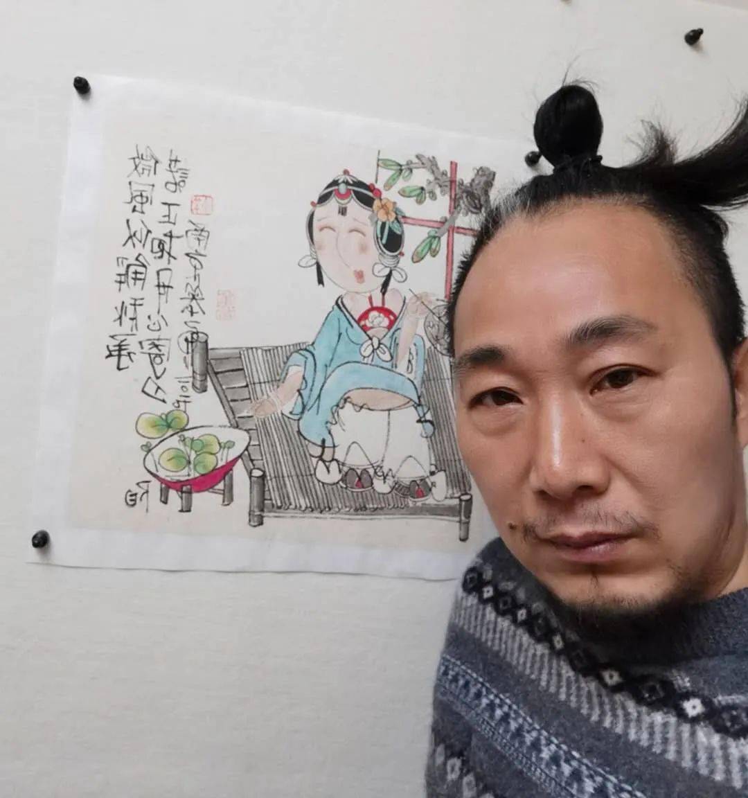 王浩然,笔名:笨鱼,毕业于南京艺术学院国画专业,自由職業画家,常居