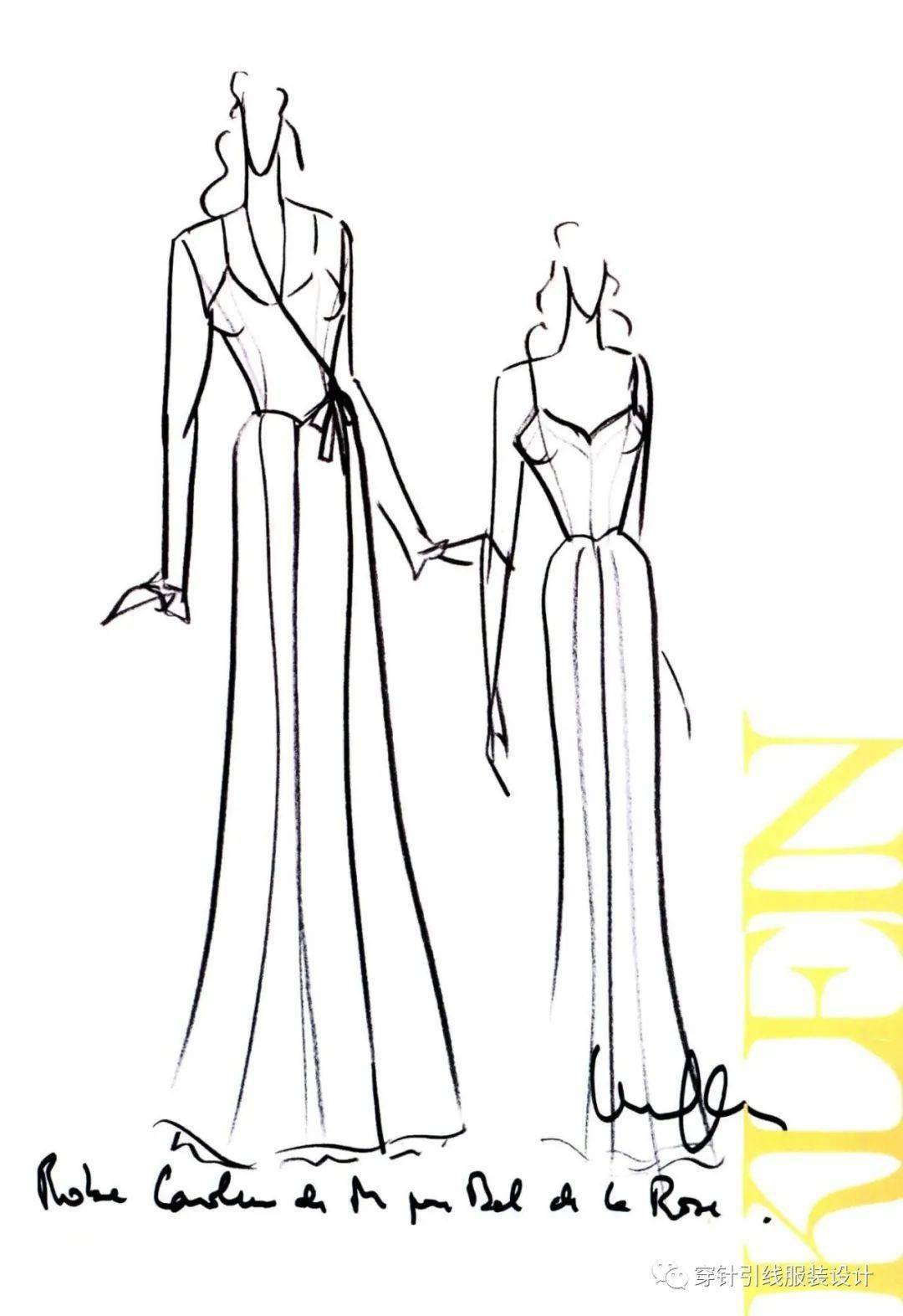 收藏百张时装大师速写手稿原作