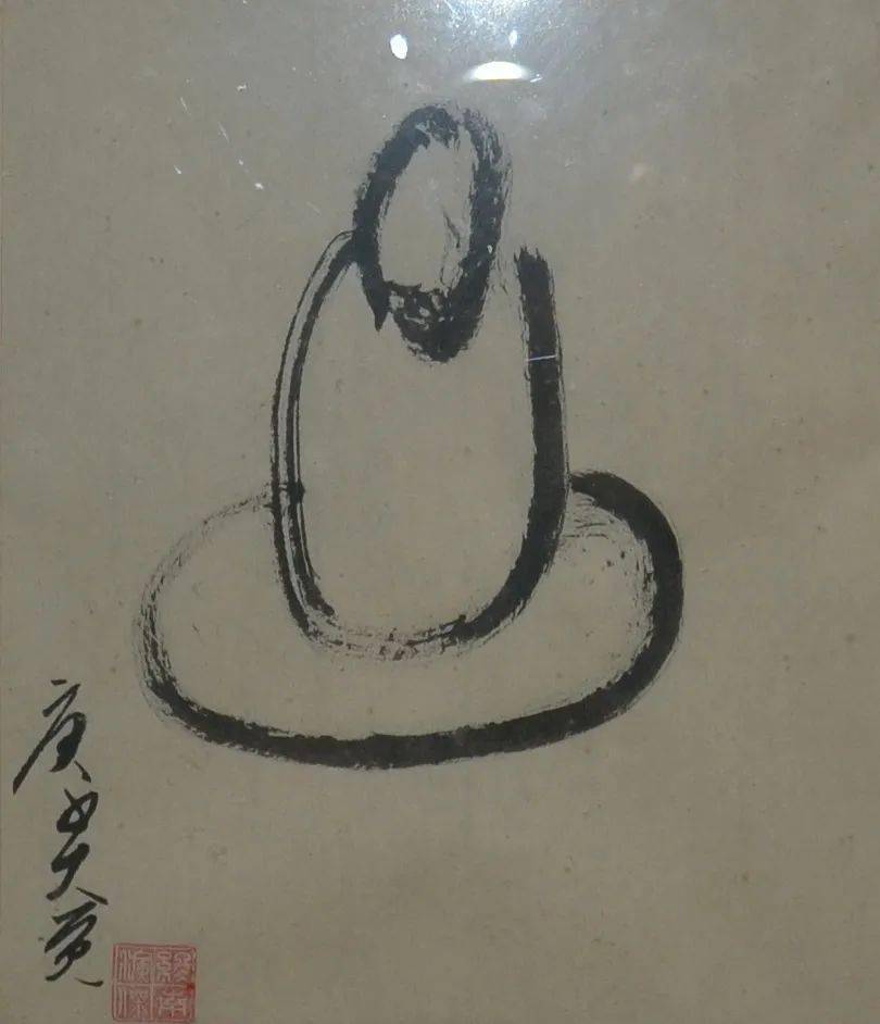 达摩西来一字无全凭心意用功夫大觉禅画