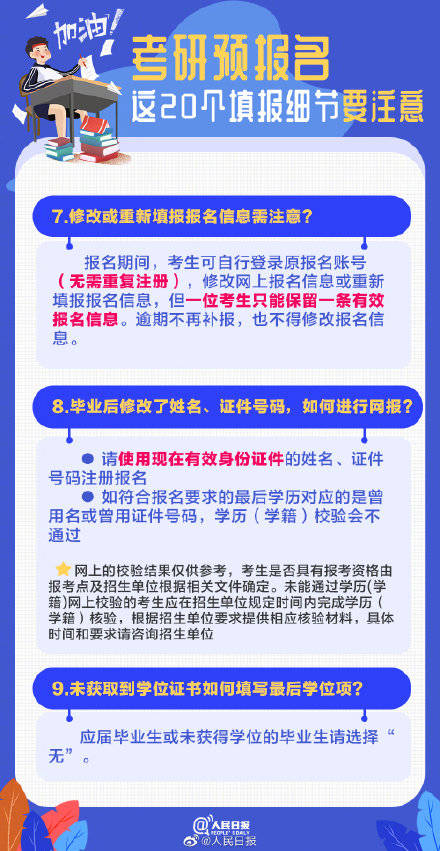 备考|20个填报细节转给考研的小伙伴，备考加油！