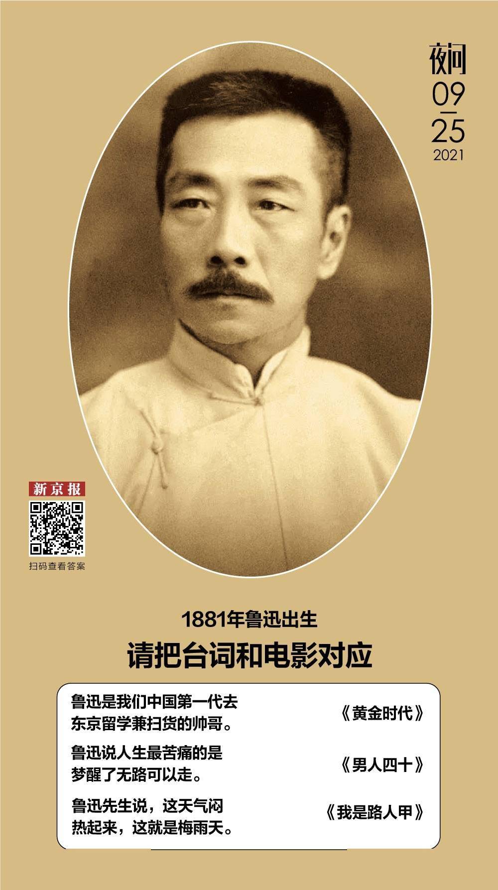 生活|鲁迅诞辰140周年，张学友在这部电影里对他的介绍最有趣丨夜问