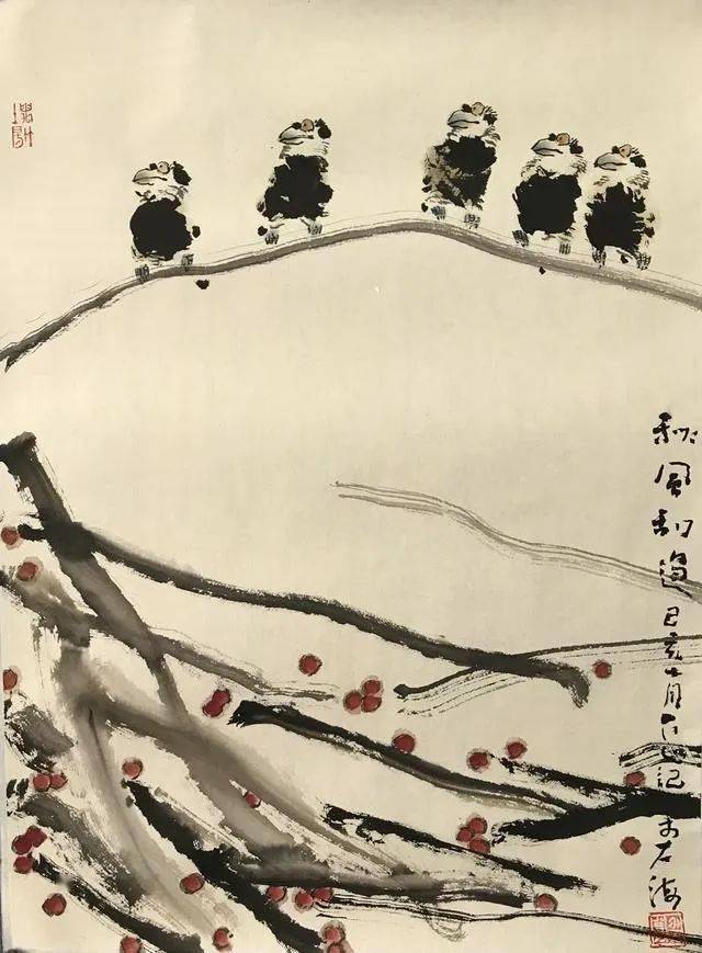 刘秉贤的极简大写意花鸟