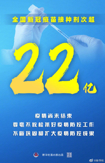 快报|权威快报 | 全国新冠疫苗接种剂次超22亿