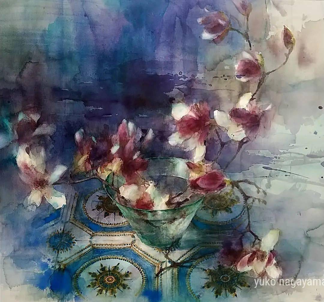 日本第一水彩女神最新画作超梦幻的色调撩人到爆的意境又美出新高度太