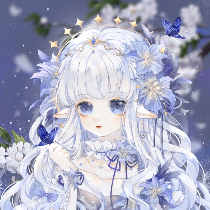 戴着王冠的绝美动漫女生头像