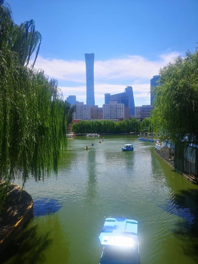 镶嵌在居民区中的团结湖公园_北京青年报社