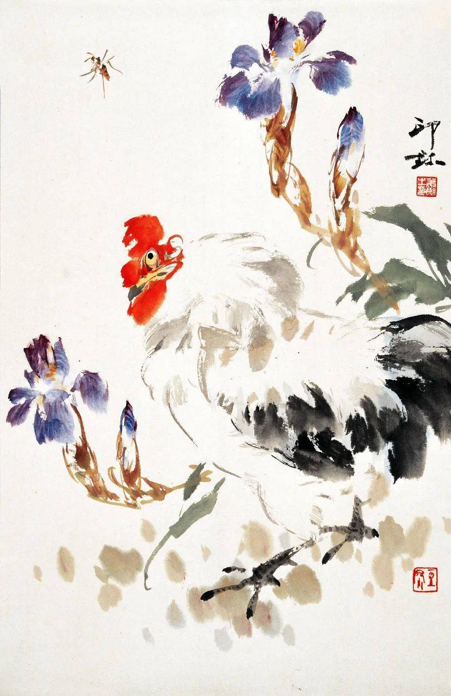 萧朗画鸡 雄鸡赳赳 母鸡柔柔