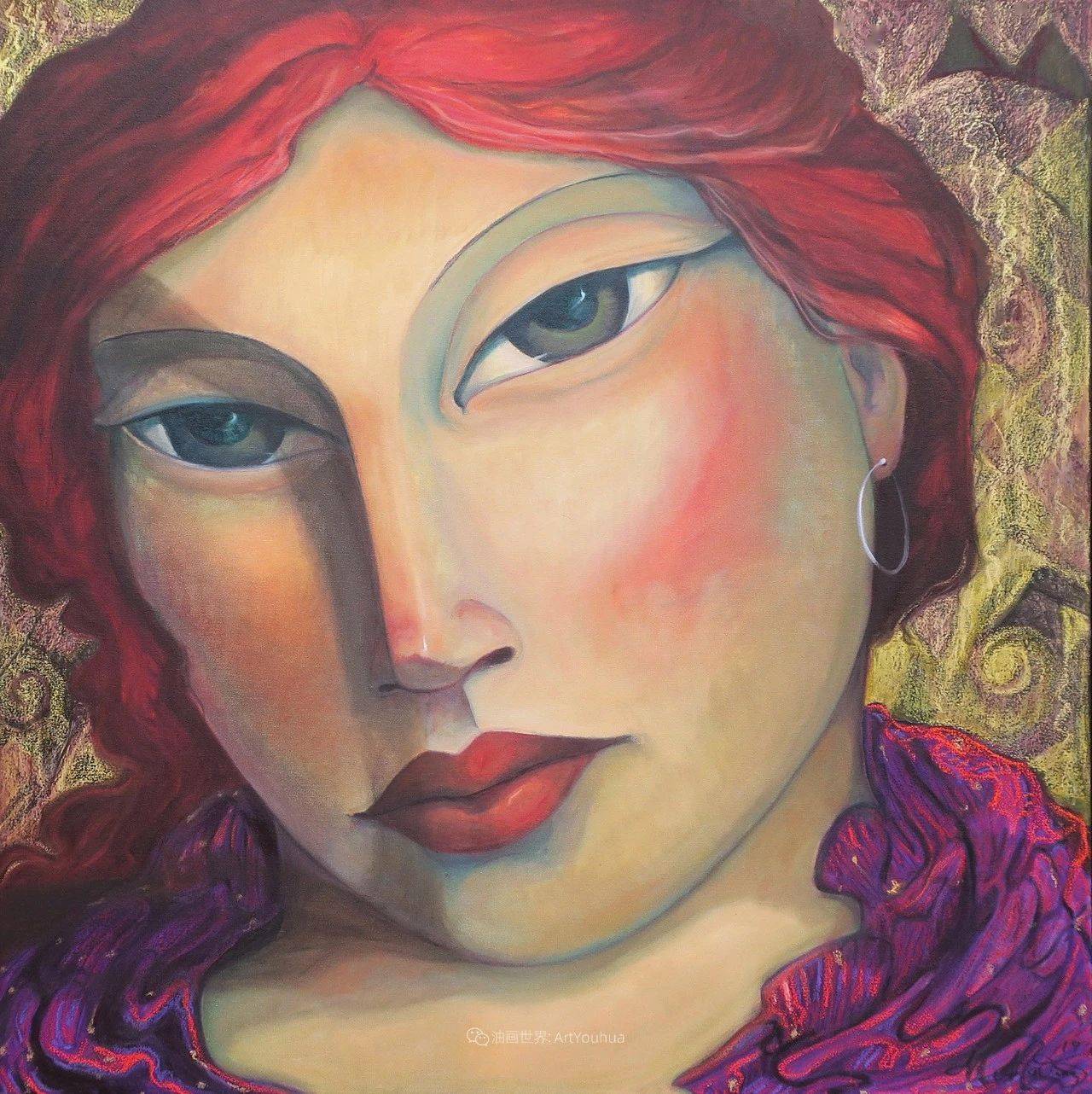 大脸大眼睛迷惑和挑逗的神秘表情画家米格尔马丁内斯