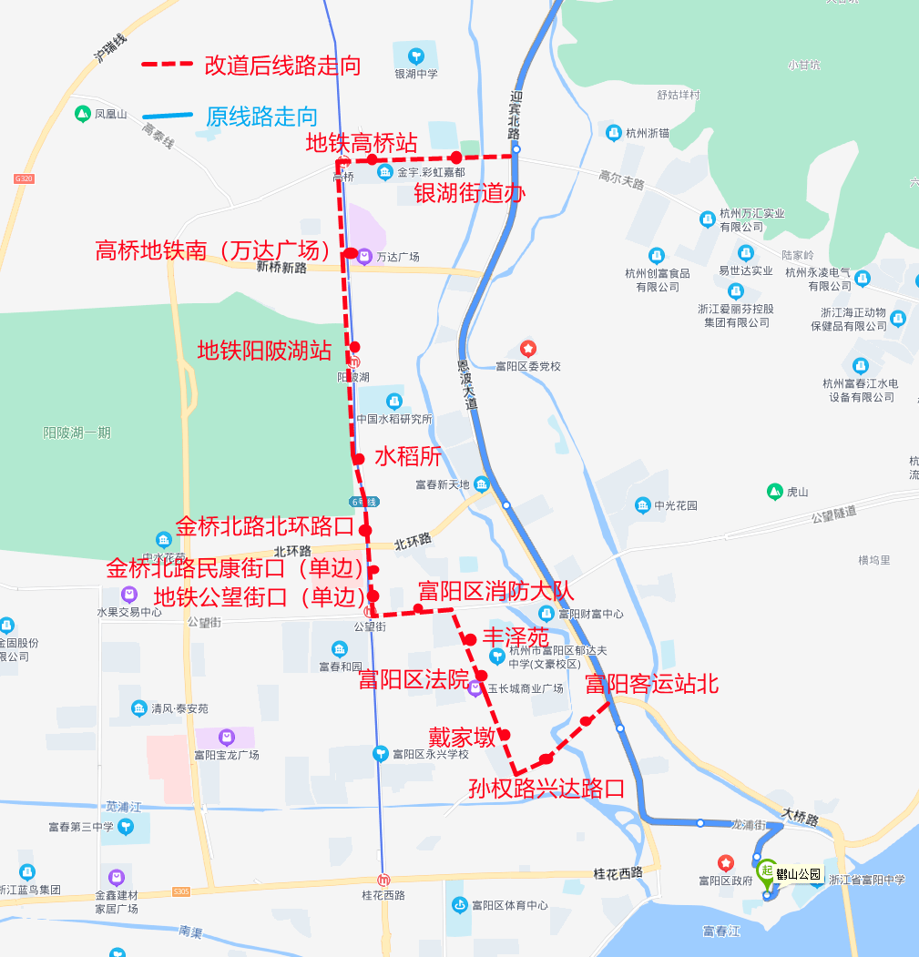 明天起富阳这4条公交线路走向将进行调整还有一条临时改道