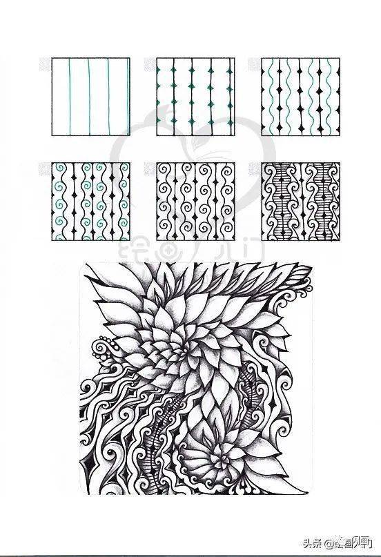 0基础也能画 10个漂亮的禅绕画图样分解步骤