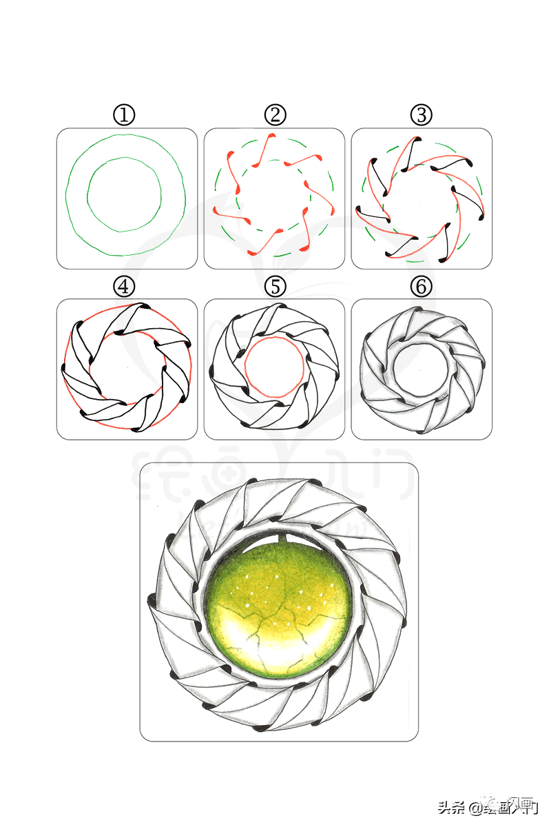 0基础也能画 10个漂亮的禅绕画图样分解步骤