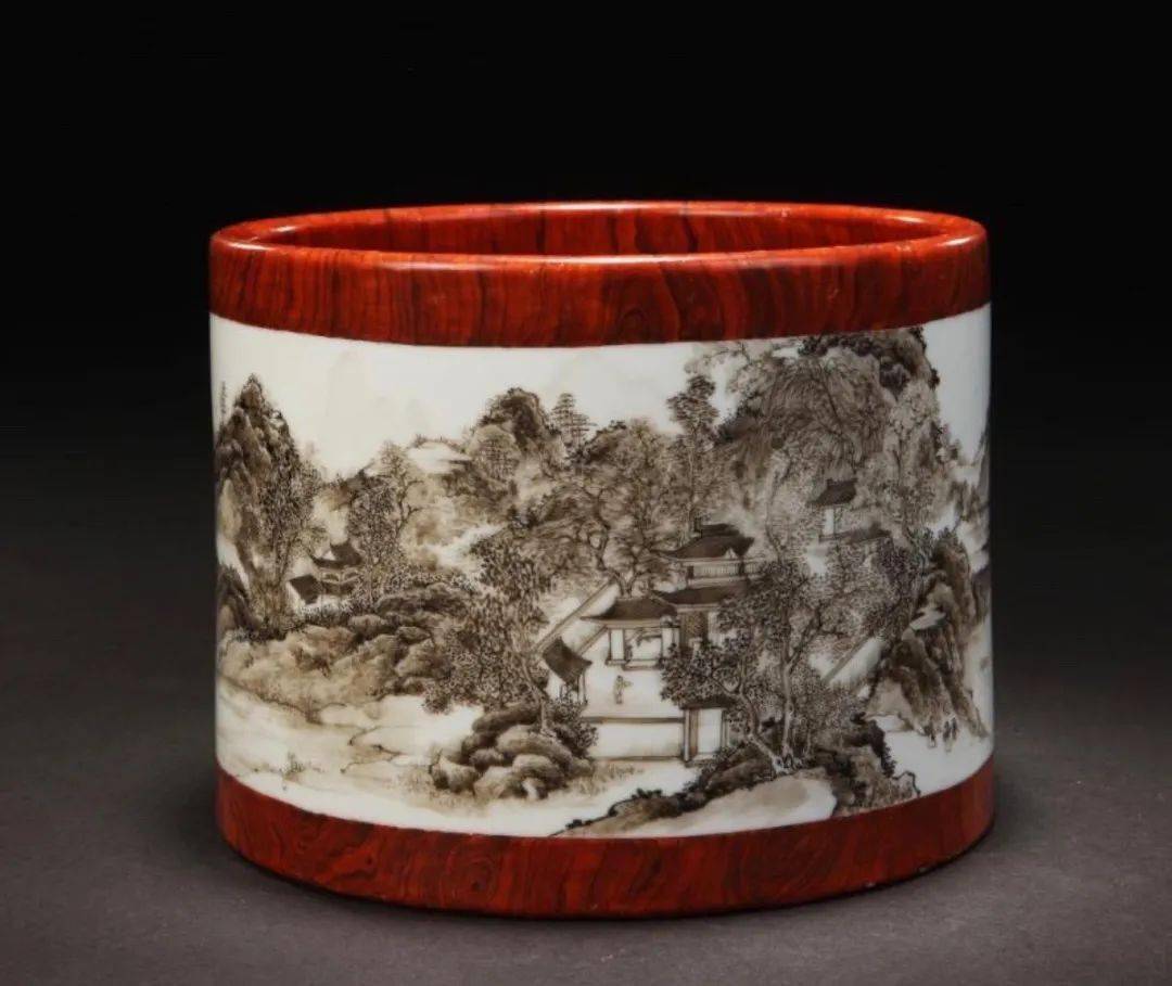 大清康熙年製筆筒 大清康熙年製筆筒