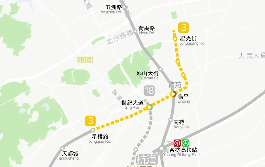 3號線東延星光街線路示意