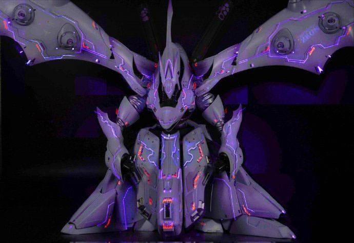 荧光刻线机动战士高达夜莺模型改造