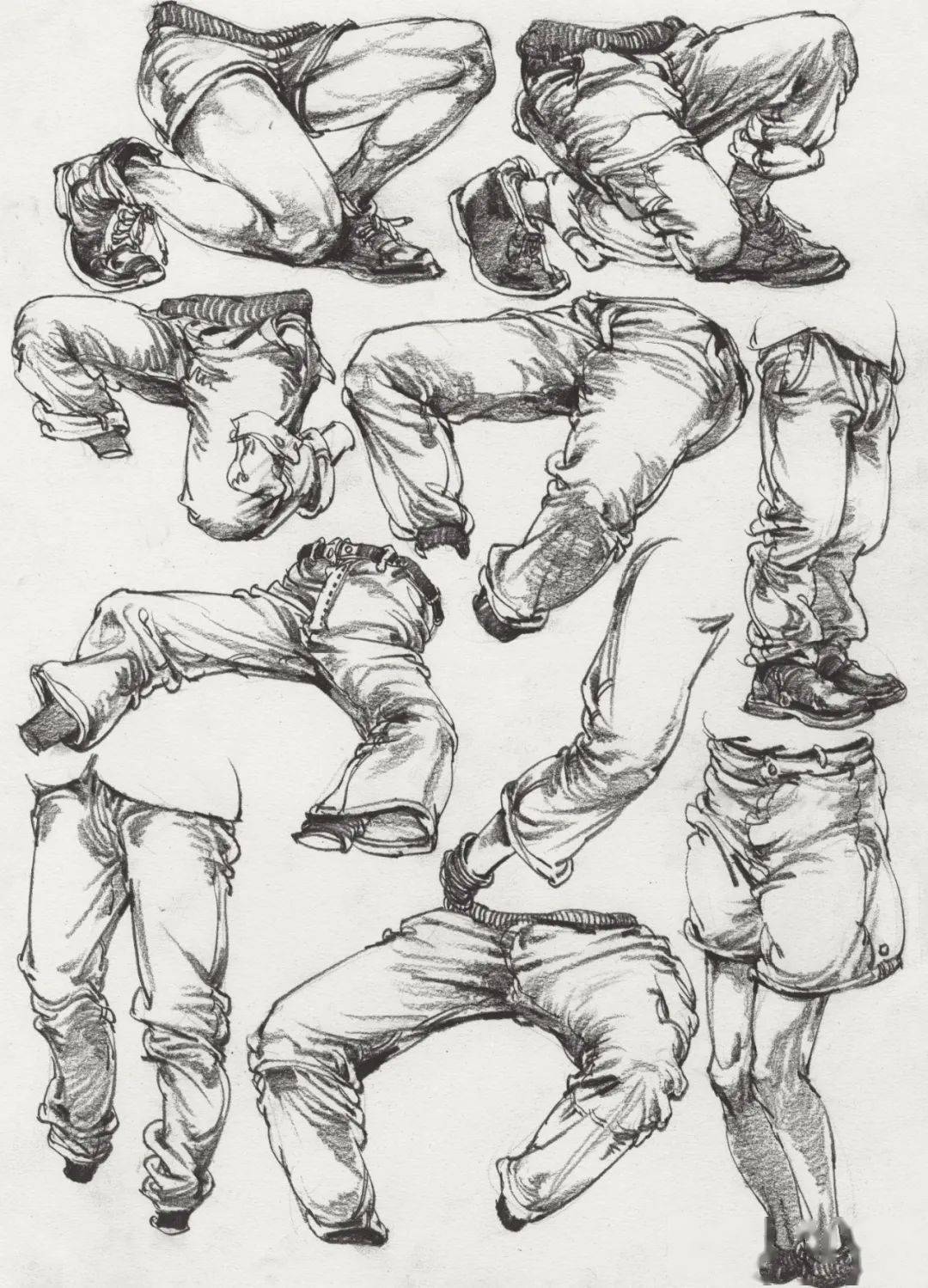 速写课堂速写人物的衣服褶皱加减法速收藏