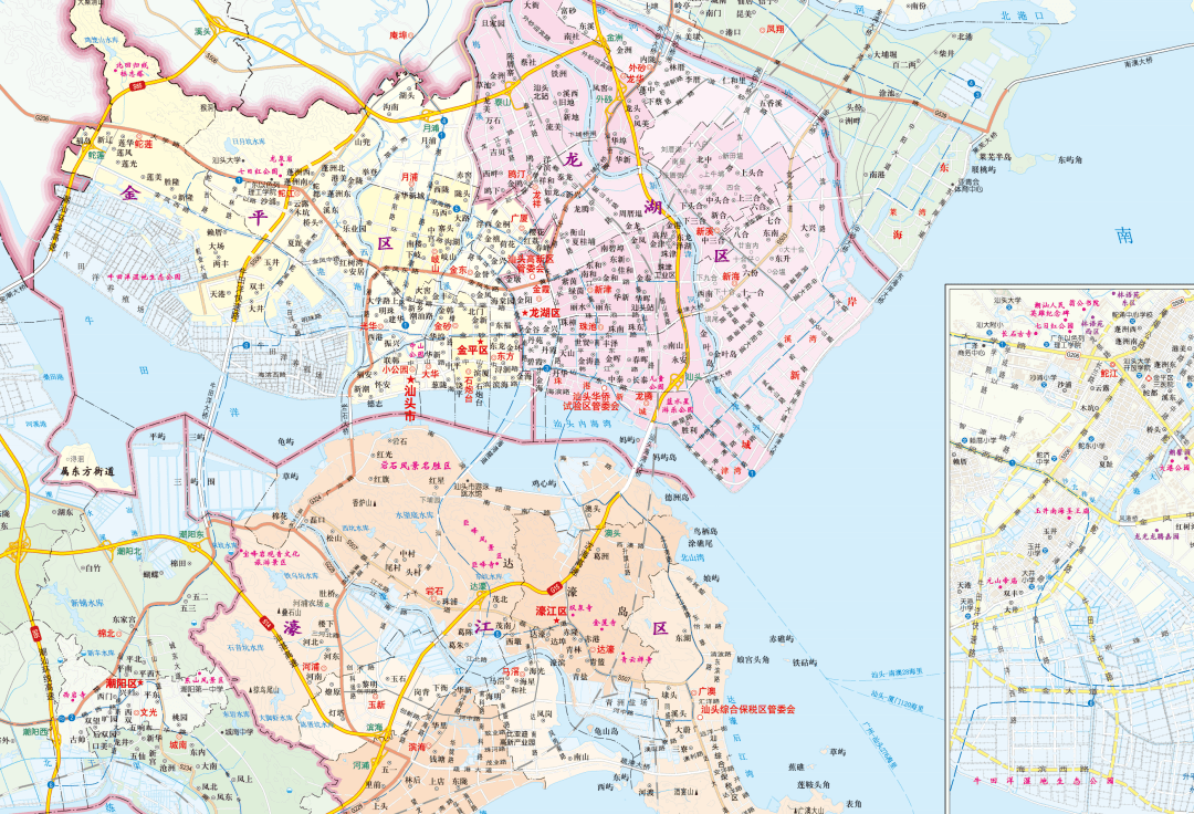 汕头东海岸地图图片