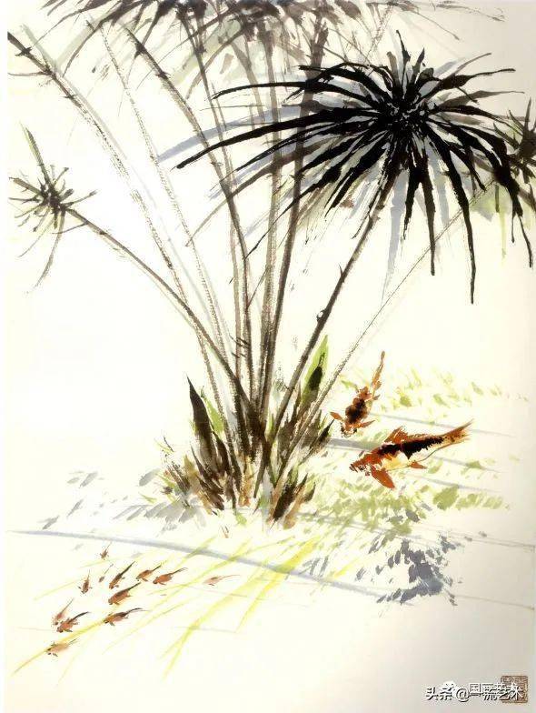 *34cm水仙天竹 约1960年代 46*34cm水仙 约1960年代 45*34cm蒲葵鸣蝉