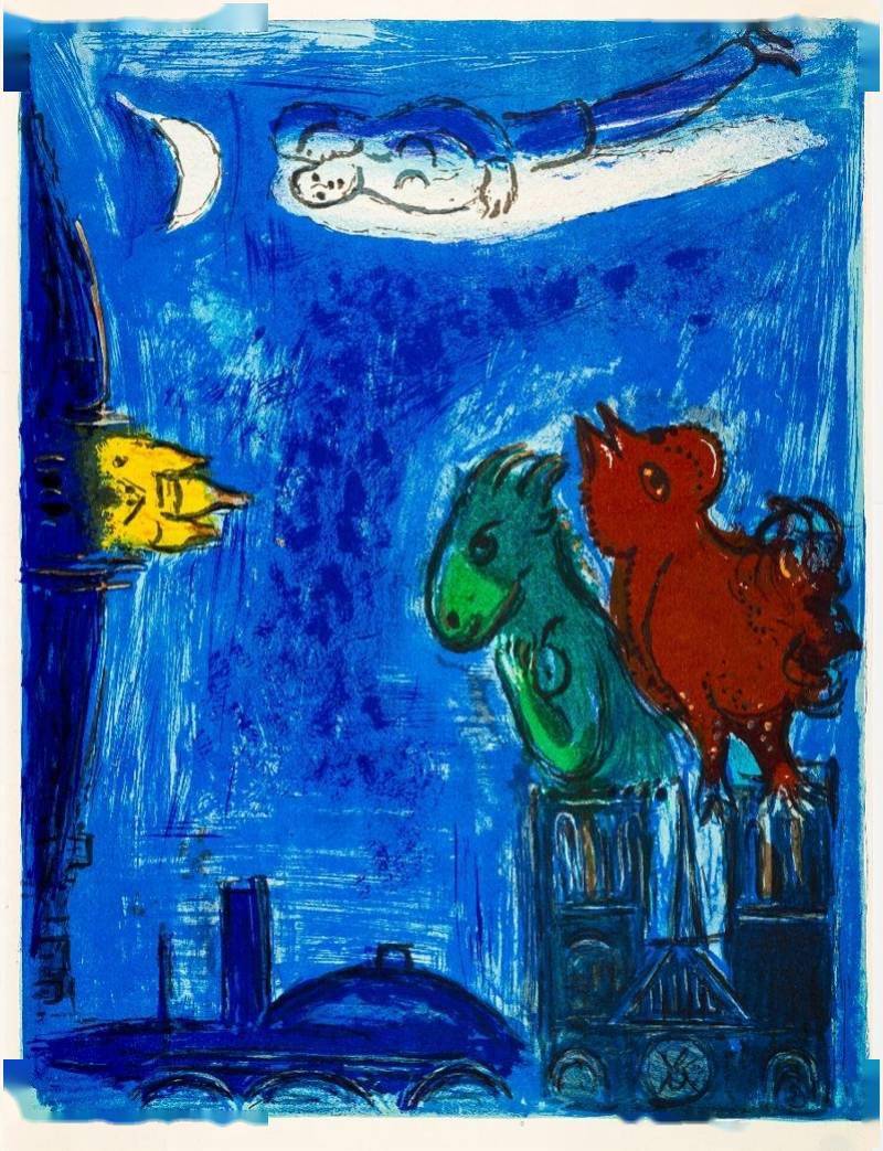 色彩|纯真、斑斓又诗意！在CBD遇见夏加尔和他的“漂浮的情侣”