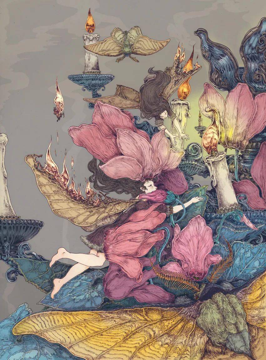 是的,他的插画复杂到你懒得抄!